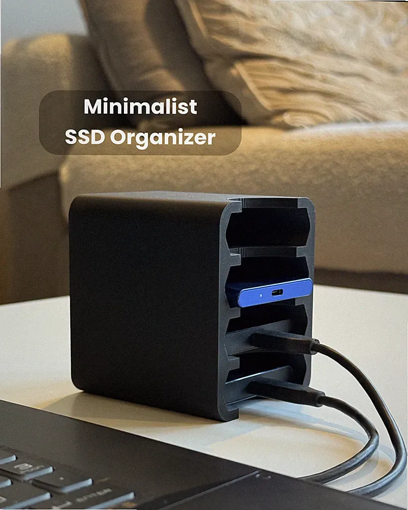 Minimalist SSD Organizer: 4-Slot Portable Drive Case - Samsung & Sandisk