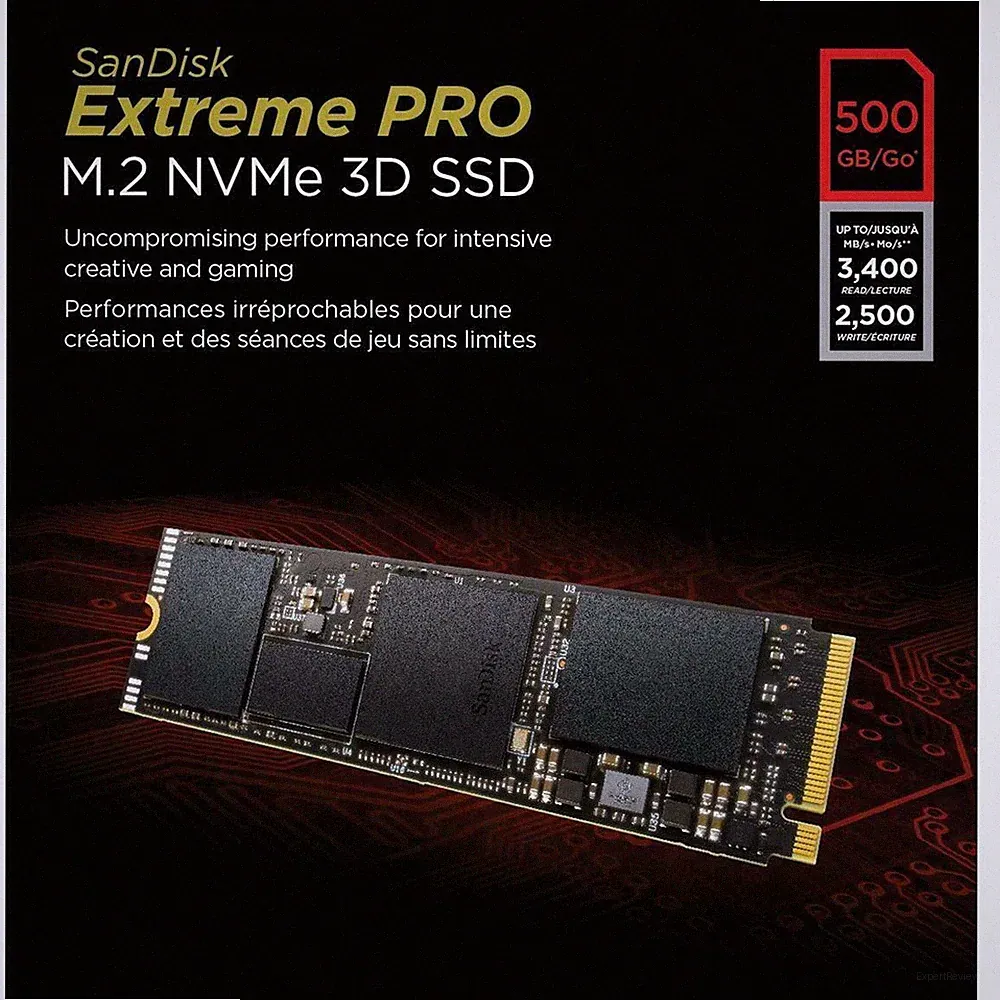 SanDisk - Extreme PRO 500GB M.2 PCI Express 3.0 x4 (NVMe) 3D Solid State Drive